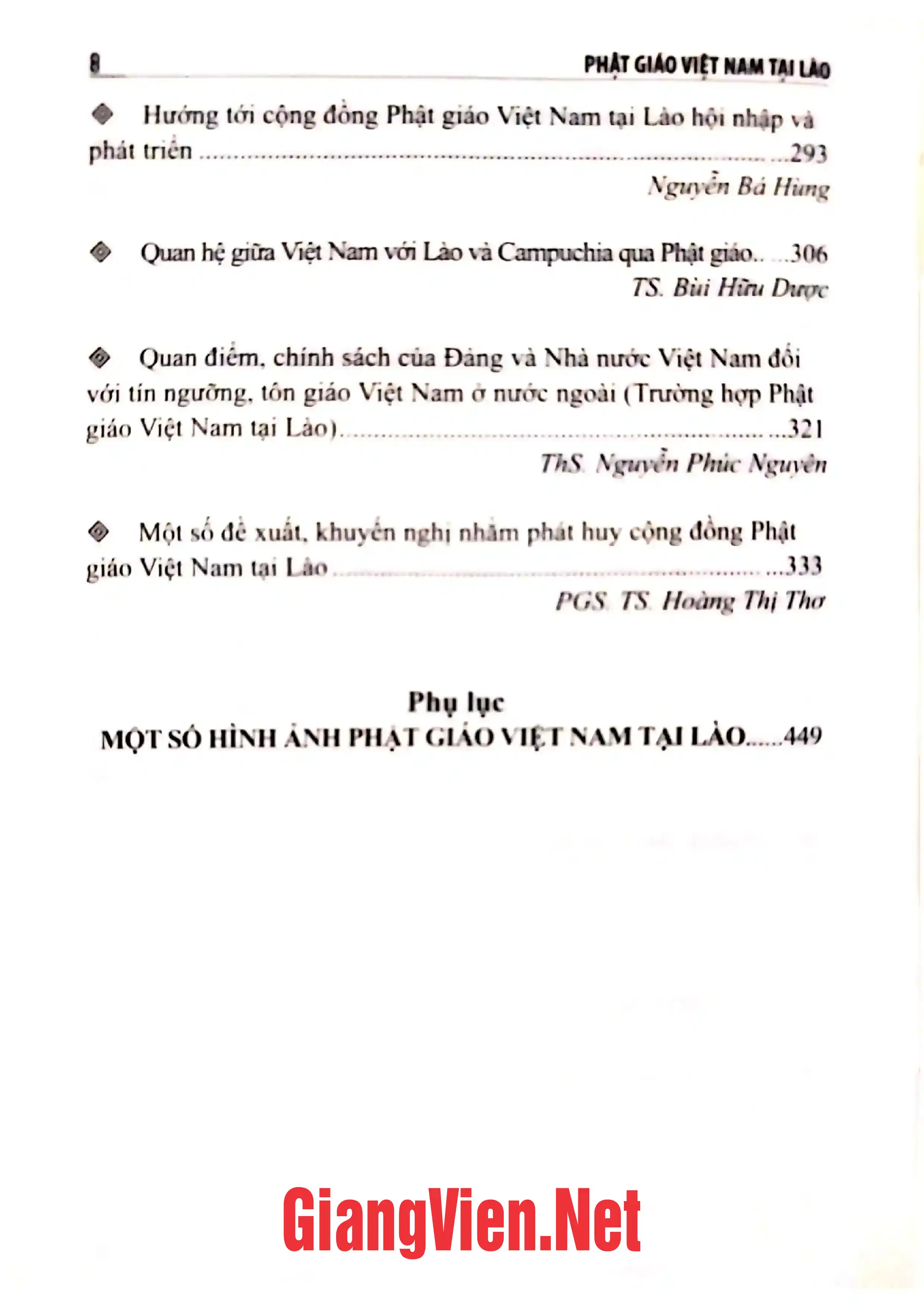 Ảnh minh họa nội dung cuốn sách: Phật giáo Việt Nam tại Lào