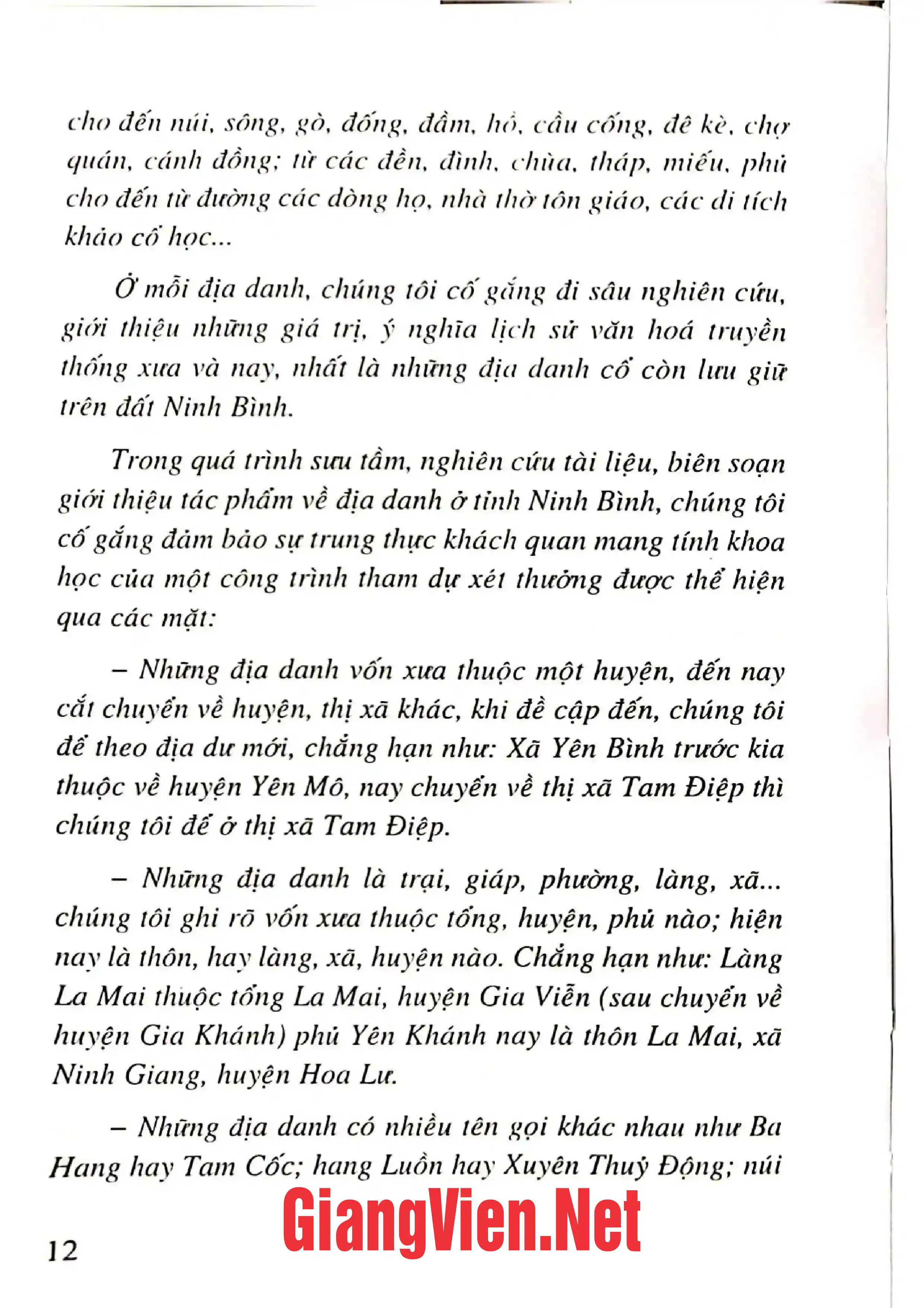 Ảnh minh họa nội dung cuốn sách: Địa danh ở tỉnh Ninh Bình