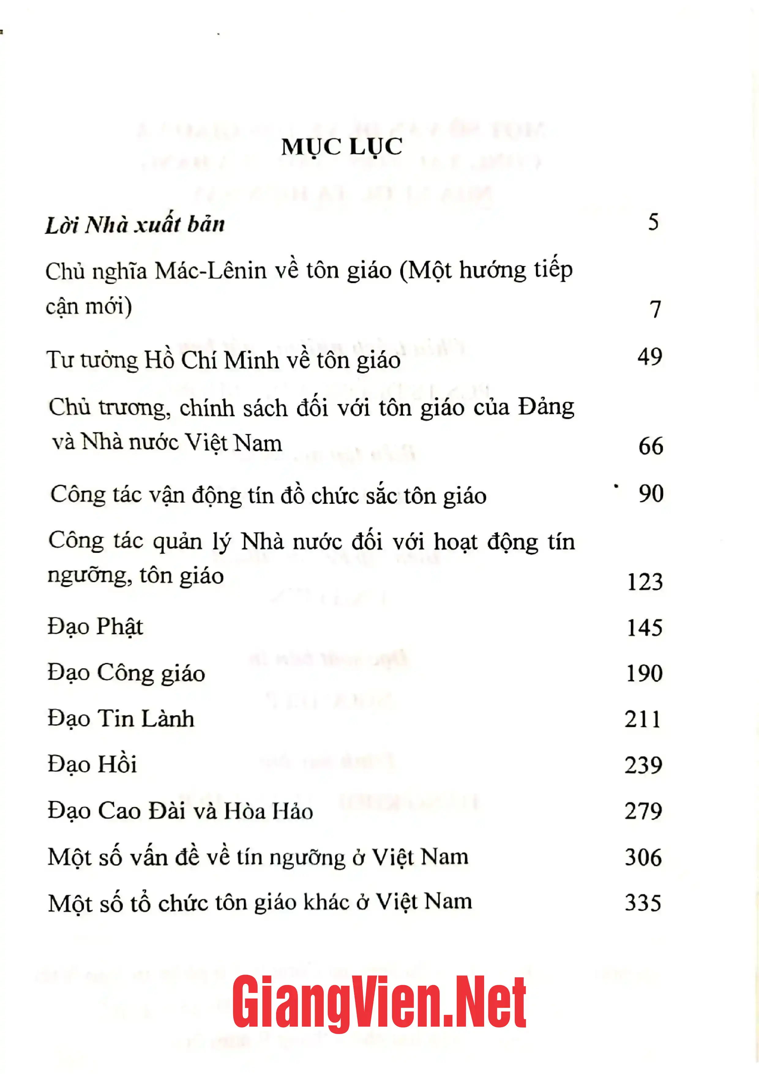 Ảnh minh họa nội dung cuốn sách: Một số vấn đề về tôn giáo và công tác tôn giáo của Đảng Nhà nước ta hiện nay
