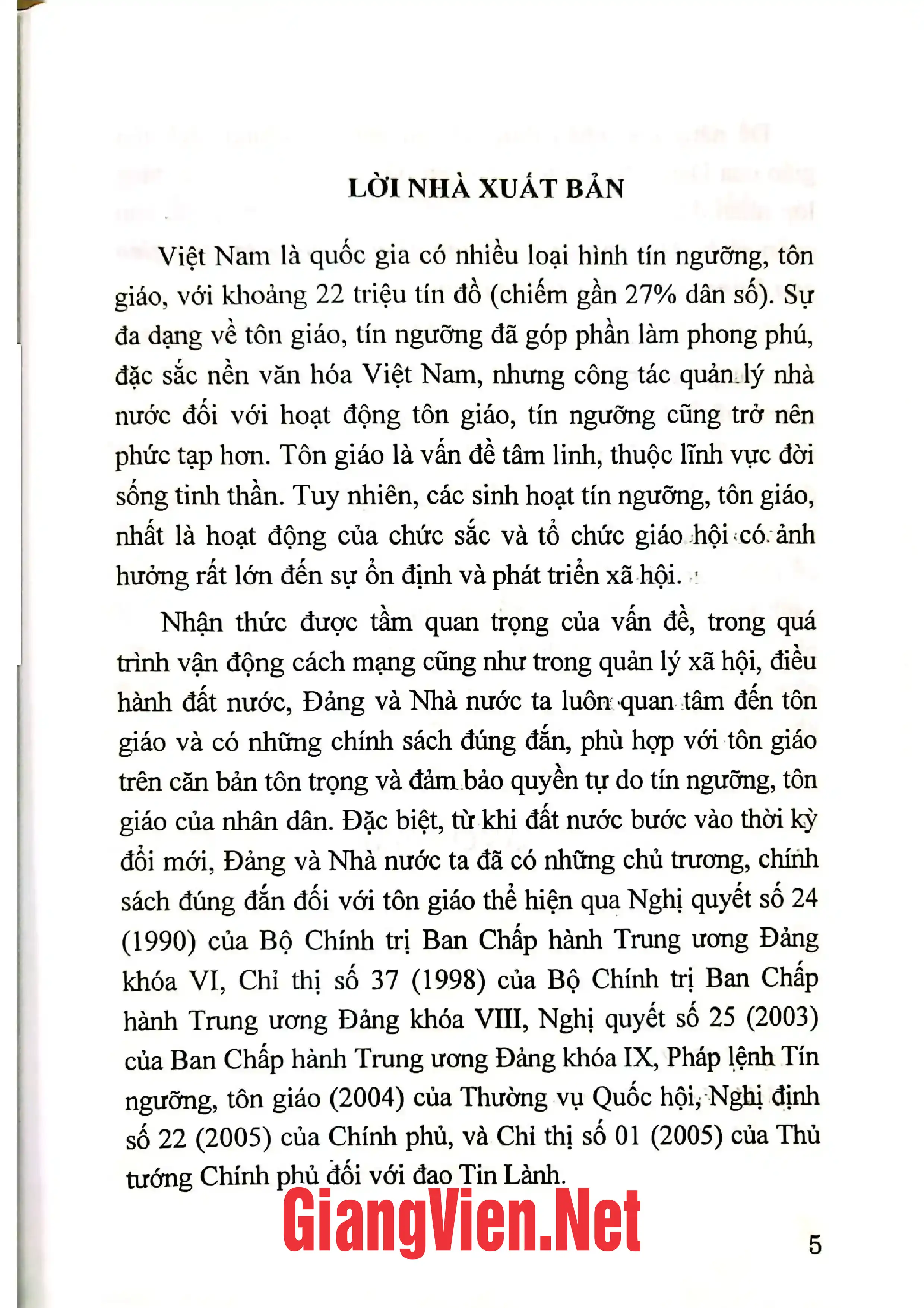 Ảnh minh họa nội dung cuốn sách: Một số vấn đề về tôn giáo và công tác tôn giáo của Đảng Nhà nước ta hiện nay