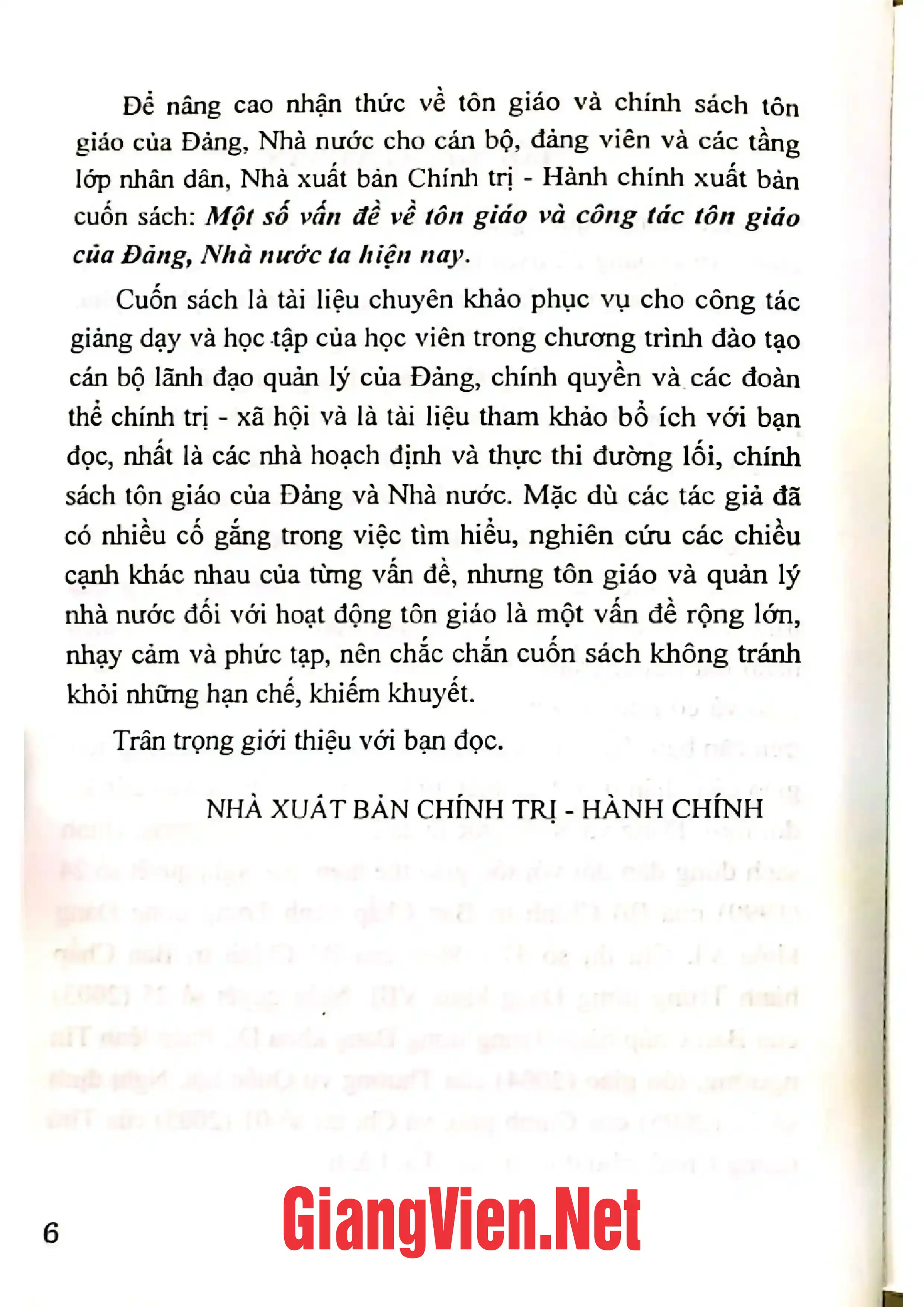Ảnh minh họa nội dung cuốn sách: Một số vấn đề về tôn giáo và công tác tôn giáo của Đảng Nhà nước ta hiện nay