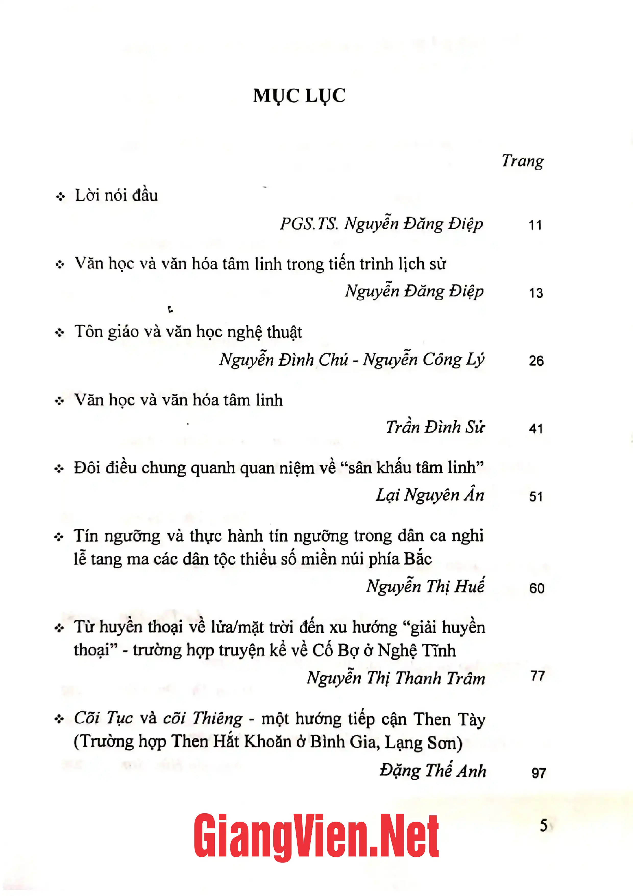 Ảnh minh họa nội dung cuốn sách: Văn học và Văn hóa tâm linh