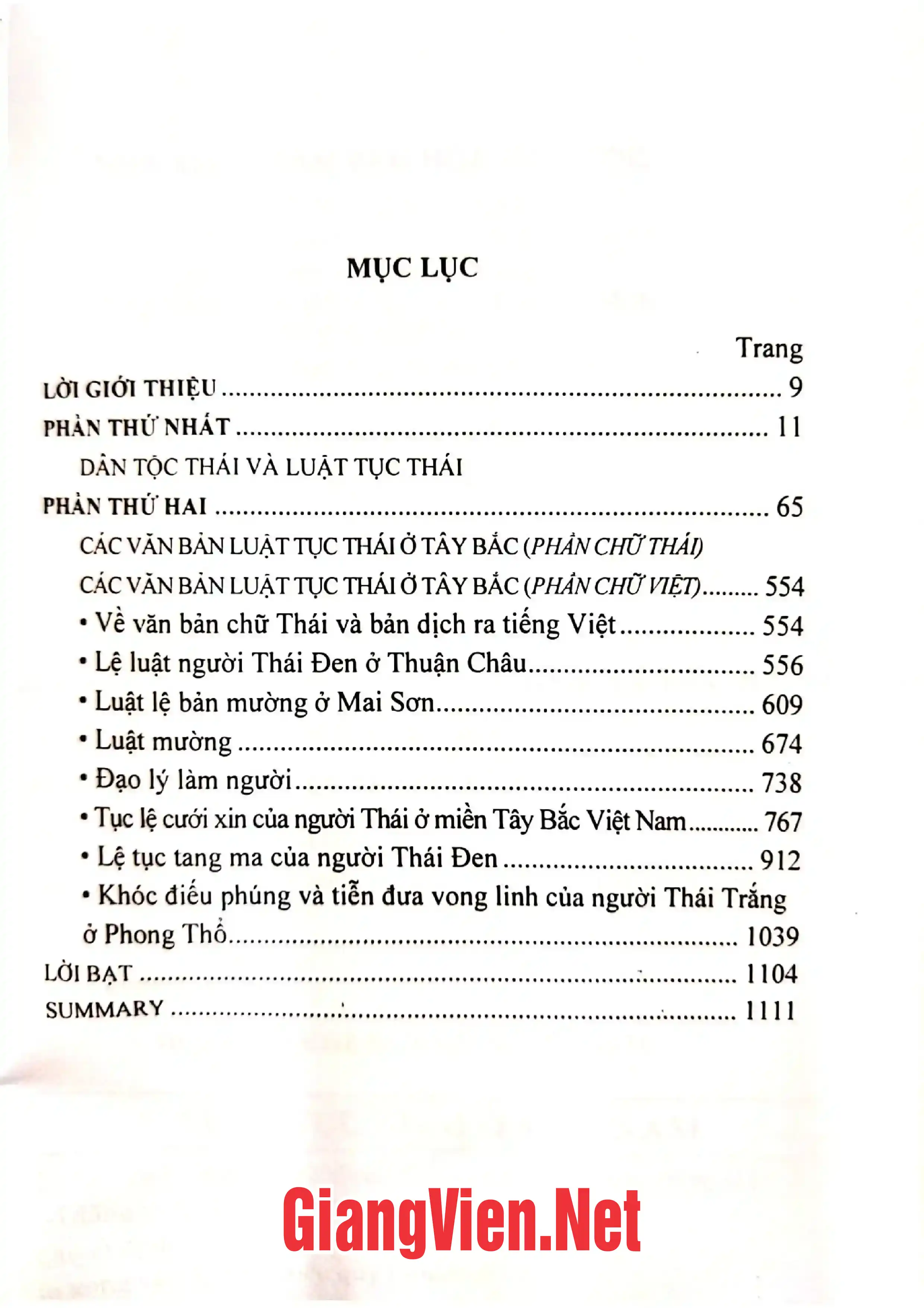 Ảnh minh họa nội dung cuốn sách: Luật tục Thái ở Việt Nam