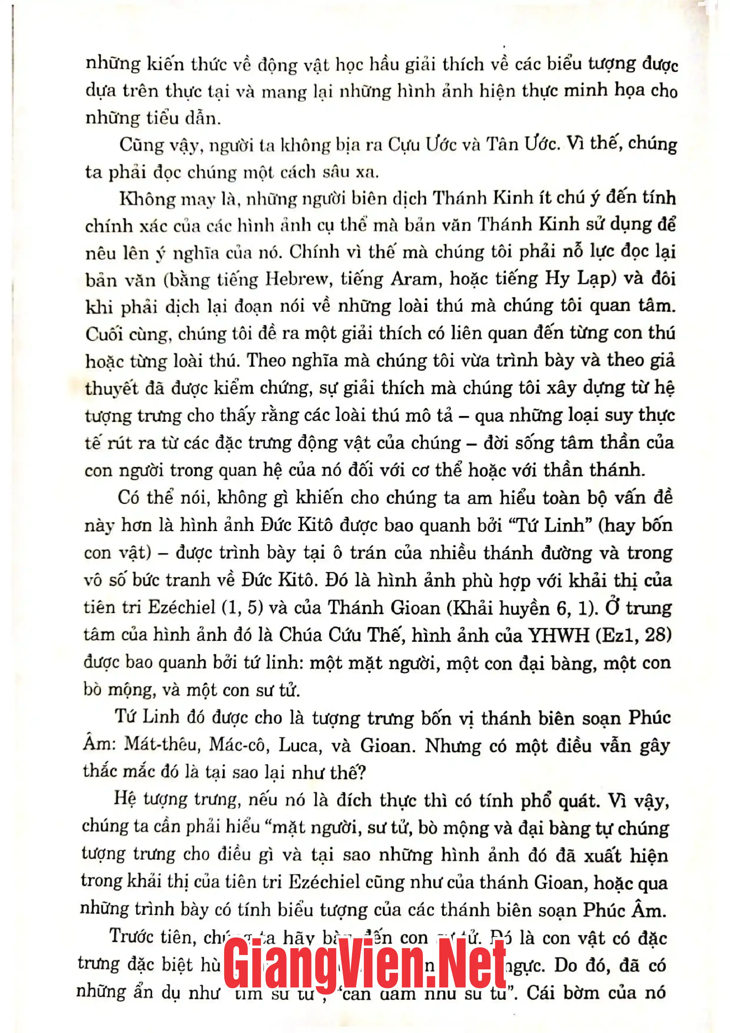 Ảnh minh họa nội dung cuốn sách: Biểu tượng và ý nghĩa của các loài thú trong Thánh Kinh