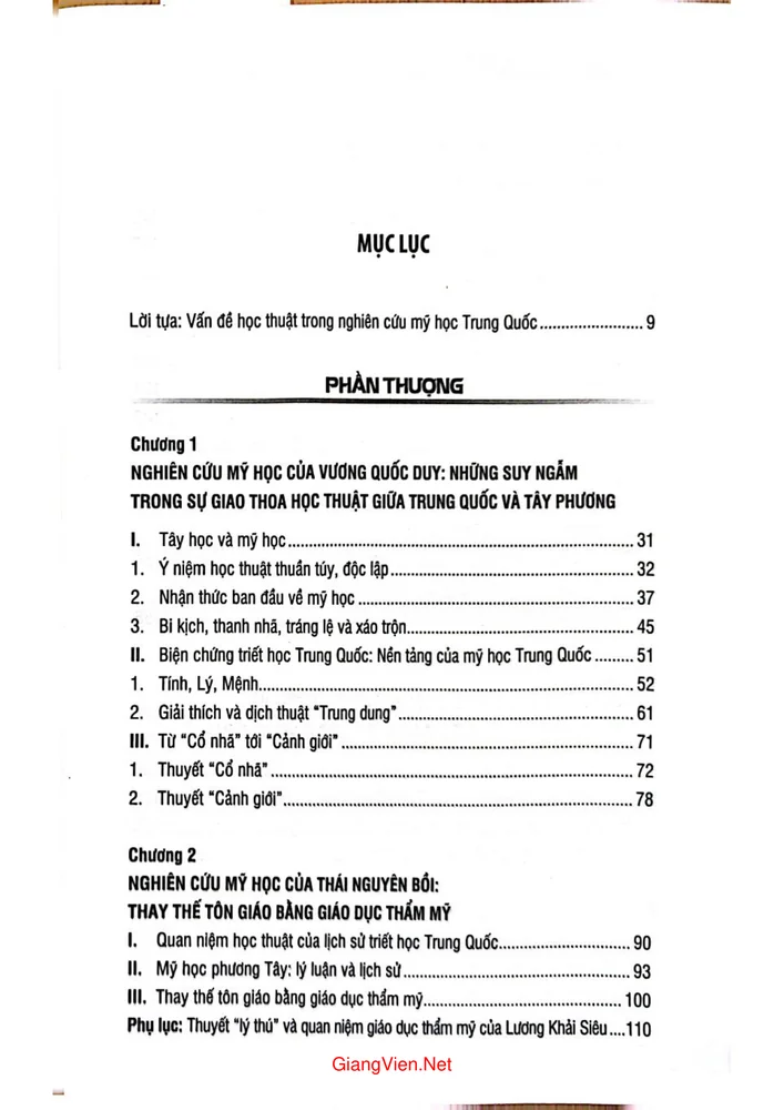 Trang 1 - Ảnh minh họa nội dung sách Lược sử mỹ học 100 năm của Trung Quốc