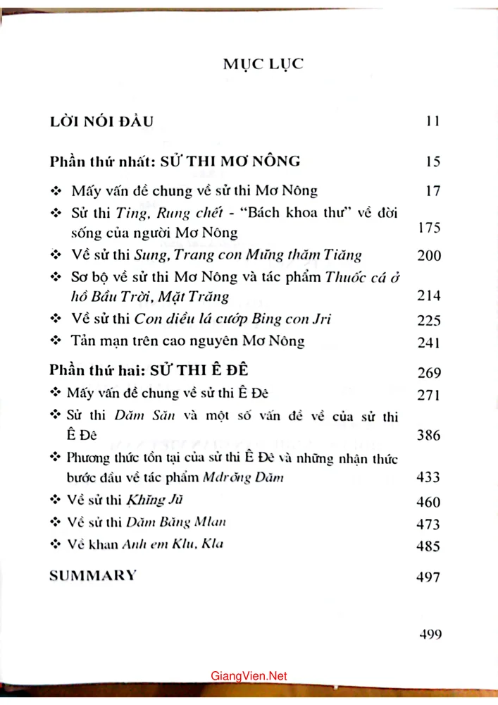 Trang 1 - Ảnh minh họa nội dung sách Giới thiệu một số tác phẩm tiêu biểu của kho tàng sử thi Mơ Nông, Ê đê