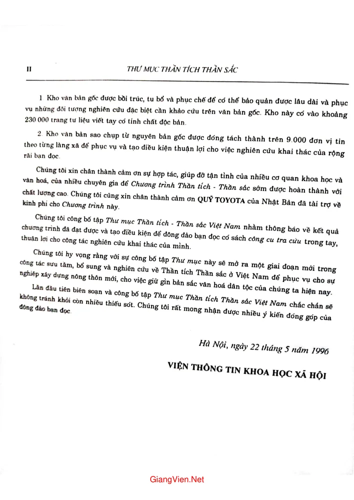 Trang 2 - Ảnh minh họa nội dung sách Thư mục thần tích thần sắc