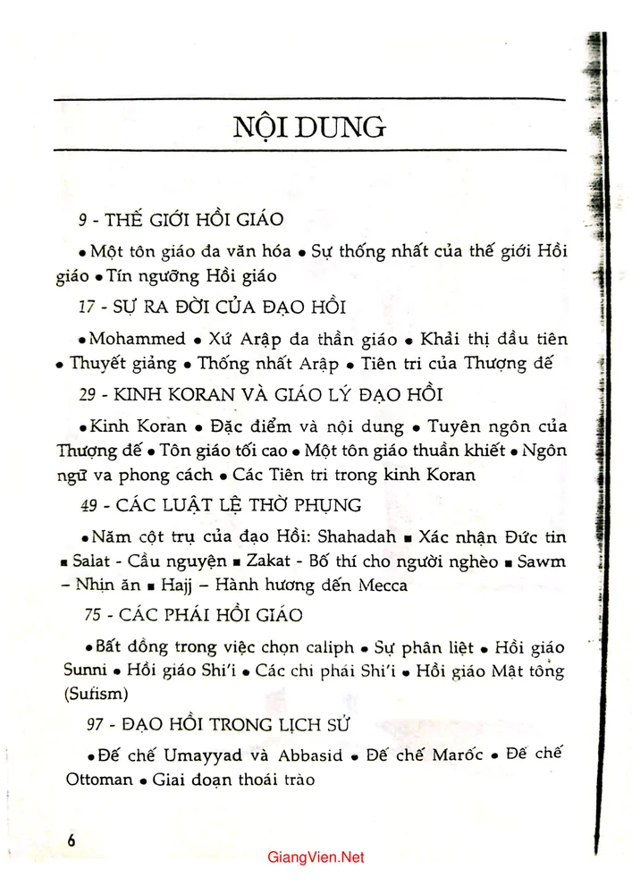 Trang 1 - Ảnh minh họa nội dung sách Hồi giáo