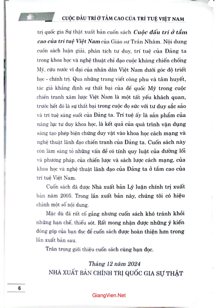 Trang 2 - Ảnh minh họa nội dung sách Cuộc đấu trí ở tầm cao của trí tuệ Việt Nam