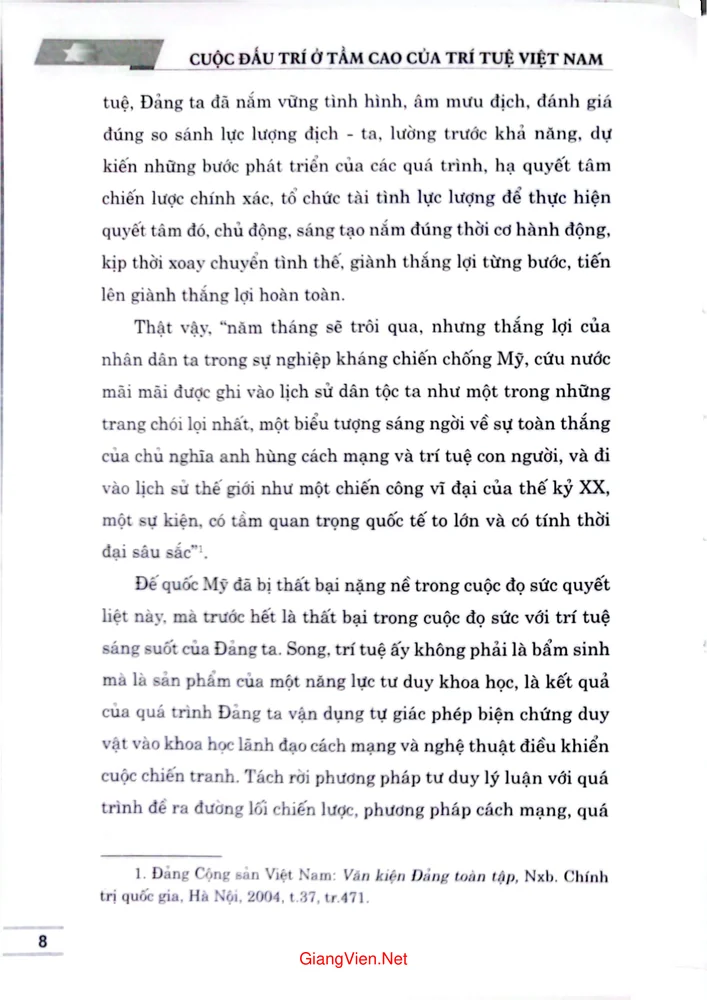 Trang 4 - Ảnh minh họa nội dung sách Cuộc đấu trí ở tầm cao của trí tuệ Việt Nam