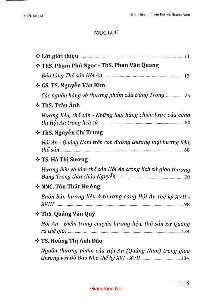 Trang 1 - Ảnh minh họa nội dung sách Hương liệu, thổ sản Hội An, Quảng Nam