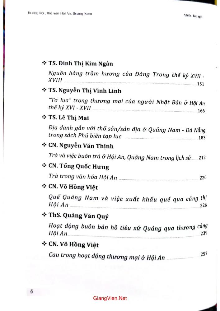 Trang 2 - Ảnh minh họa nội dung sách Hương liệu, thổ sản Hội An, Quảng Nam