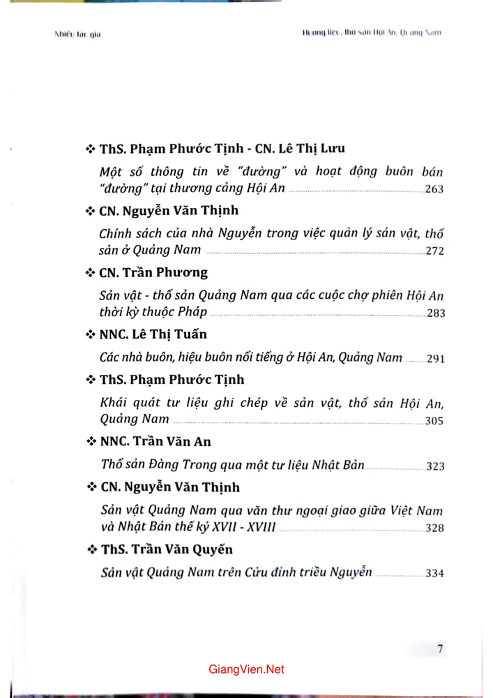 Trang 3 - Ảnh minh họa nội dung sách Hương liệu, thổ sản Hội An, Quảng Nam
