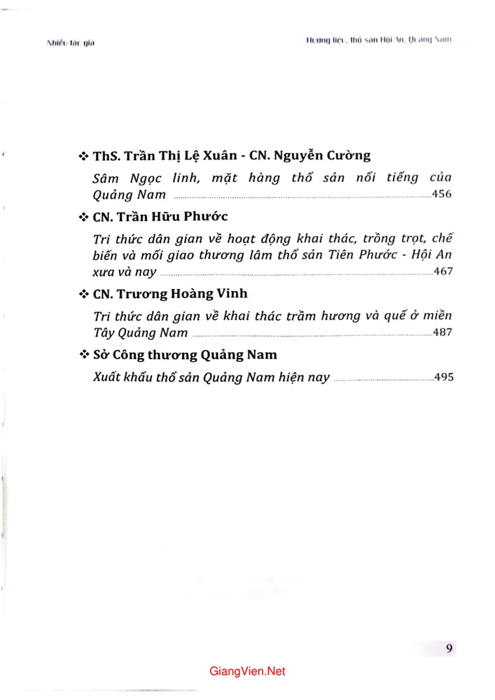 Trang 5 - Ảnh minh họa nội dung sách Hương liệu, thổ sản Hội An, Quảng Nam