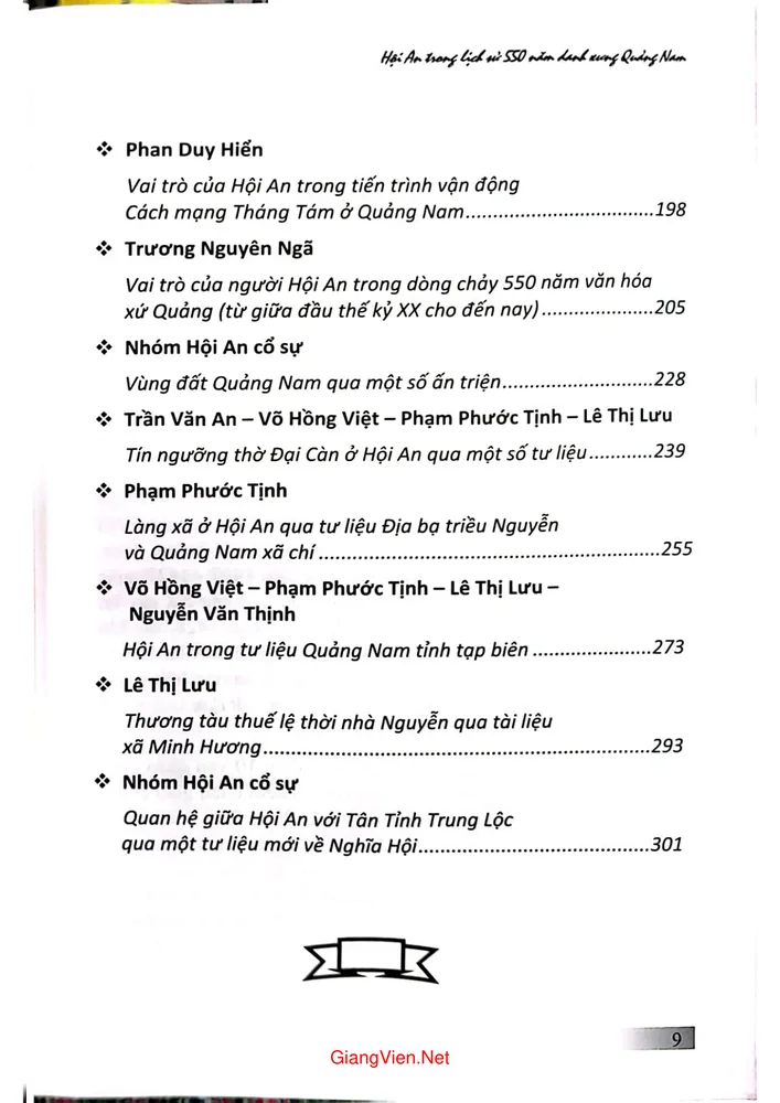 Trang 3 - Ảnh minh họa nội dung sách Hội An Trong lịch sử 550 năm danh xưng Quảng Nam (1471 - 2021)