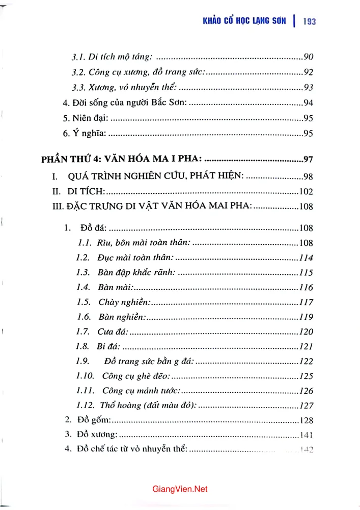 Trang 2 - Ảnh minh họa nội dung sách Khảo cổ học Lạng Sơn