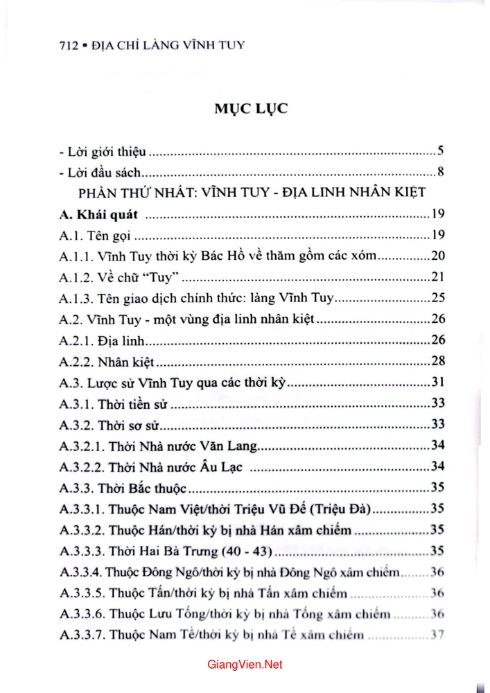 Trang 1 - Ảnh minh họa nội dung sách Địa chí làng Vĩnh Tuy