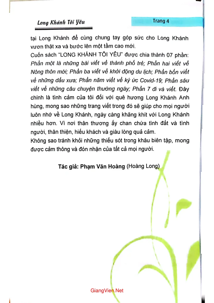 Trang 2 - Ảnh minh họa nội dung sách Long Khánh tôi yêu