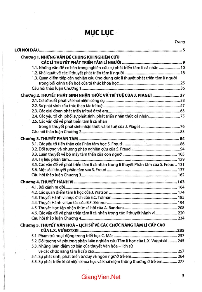 Trang 1 - Ảnh minh họa nội dung sách Giáo trình Các lý thuyết phát triển tâm lý con người