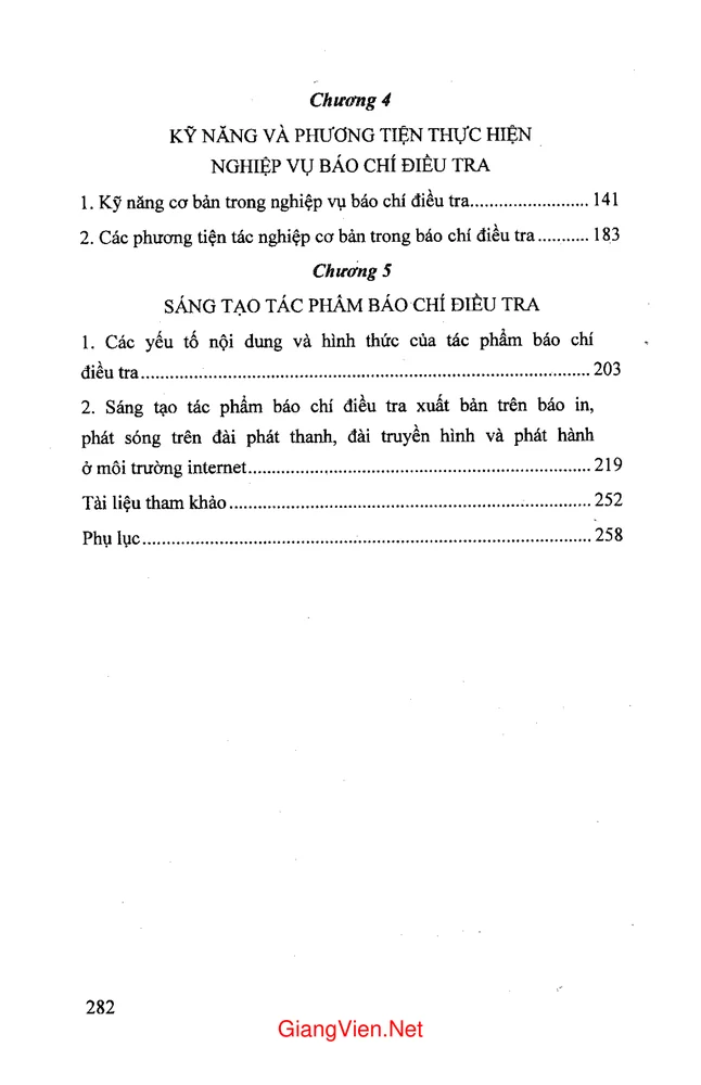 Trang 2 - Ảnh minh họa nội dung sách Giáo trình báo chí điều tra