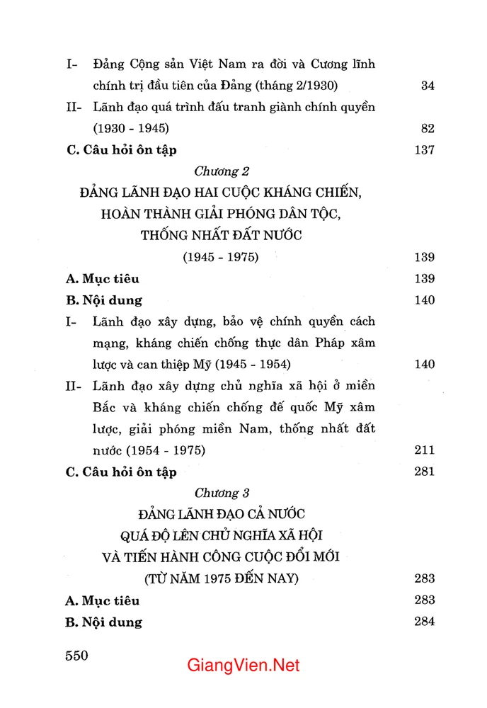 Trang 2 - Ảnh minh họa nội dung sách Giáo trình  Lịch sử Đảng Cộng sản Việt Nam - chuyên
