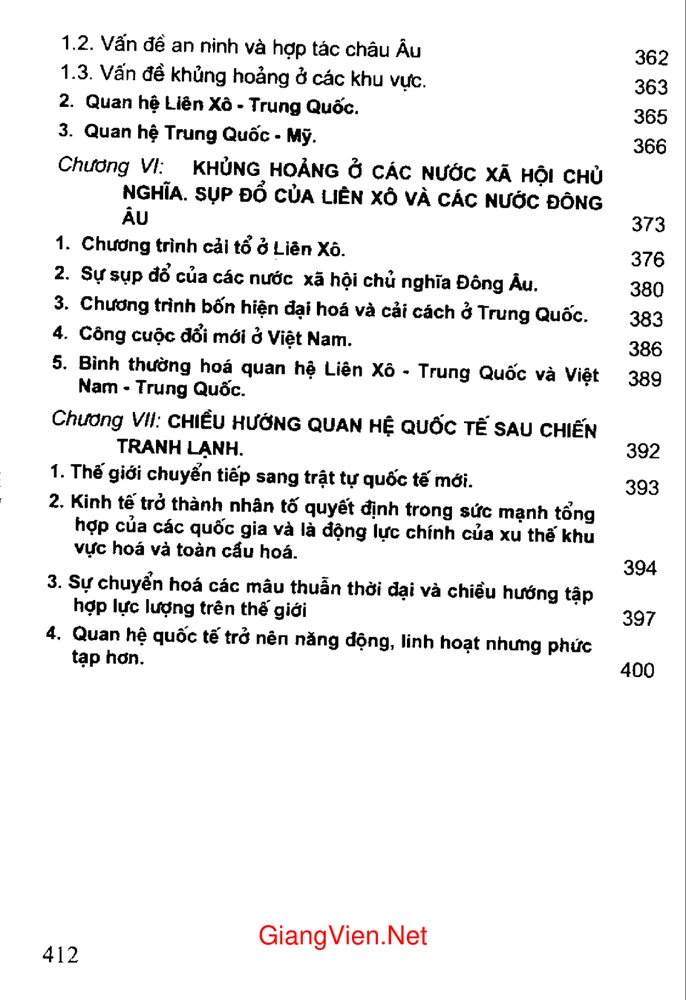Trang 10 - Ảnh minh họa nội dung sách Giáo trình lịch sử quan hệ quốc tế 1945 - 1990