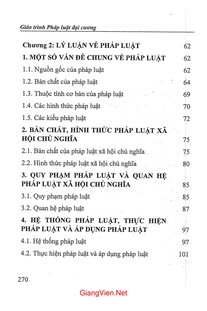 Trang 2 - Ảnh minh họa nội dung sách Giáo trình pháp luật đại cương (Học Viện Báo chí và Tuyên truyền)