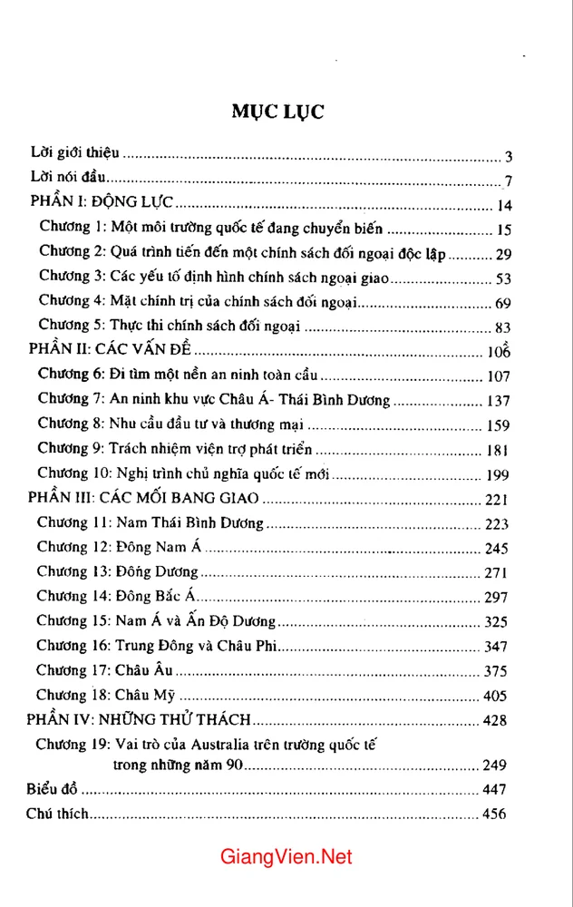 Trang 1 - Ảnh minh họa nội dung sách Quan hệ quốc tế của Sustralia trong những năm 1990