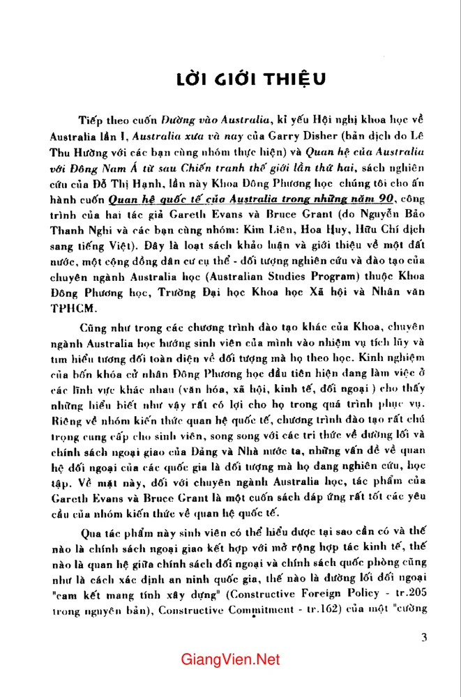 Trang 2 - Ảnh minh họa nội dung sách Quan hệ quốc tế của Sustralia trong những năm 1990