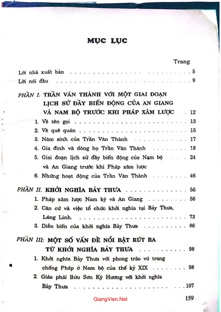 Trang 1 - Ảnh minh họa nội dung sách Khởi nghĩa Bảy Thưa