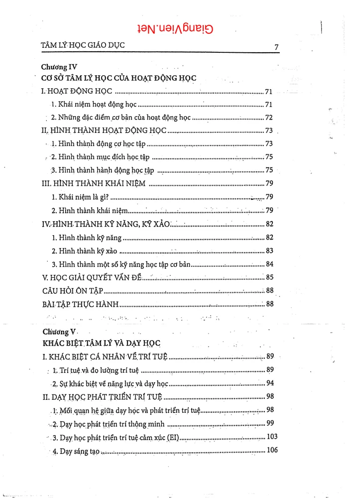 Trang 3 - Ảnh minh họa nội dung sách Tâm lý học giáo dục