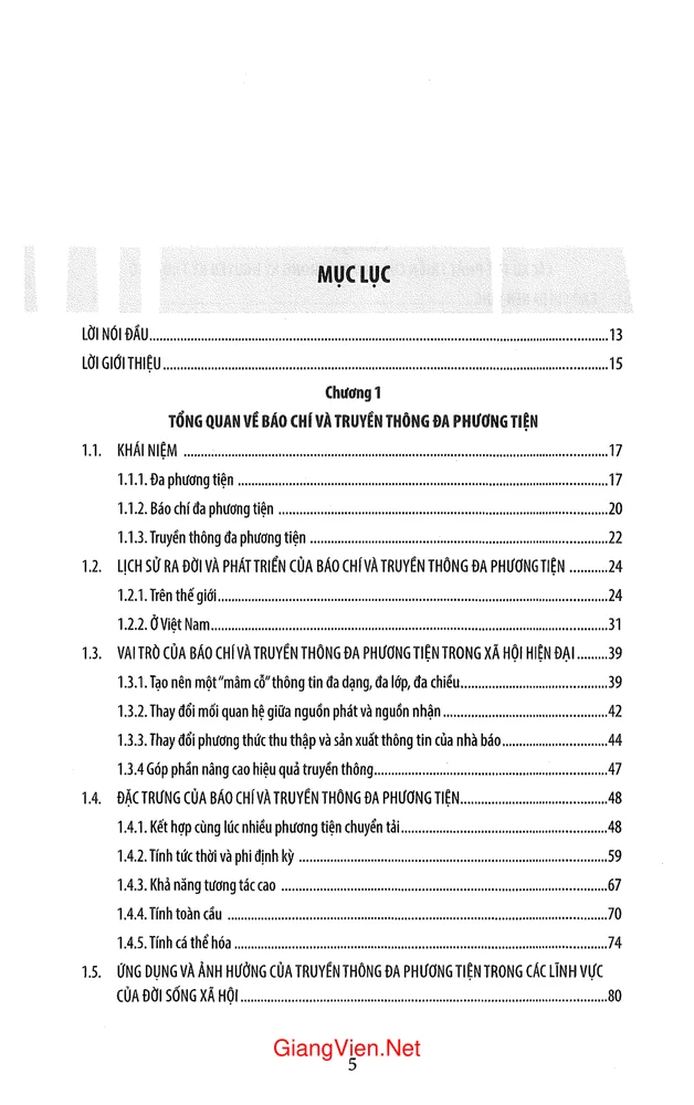 Trang 1 - Ảnh minh họa nội dung sách Báo chí và truyền thông đa phương tiện