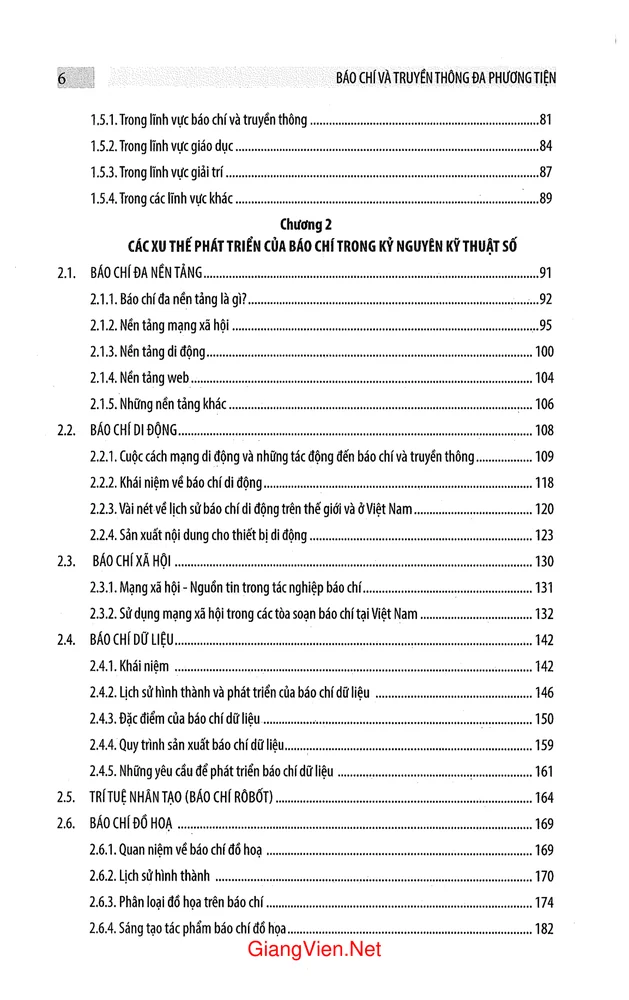 Trang 2 - Ảnh minh họa nội dung sách Báo chí và truyền thông đa phương tiện