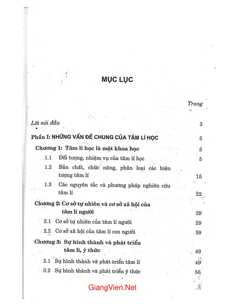 Trang 1 - Ảnh minh họa nội dung sách Giáo trình Tâm lý học đại cương (tác giả Nguyễn Quang Uẩn)