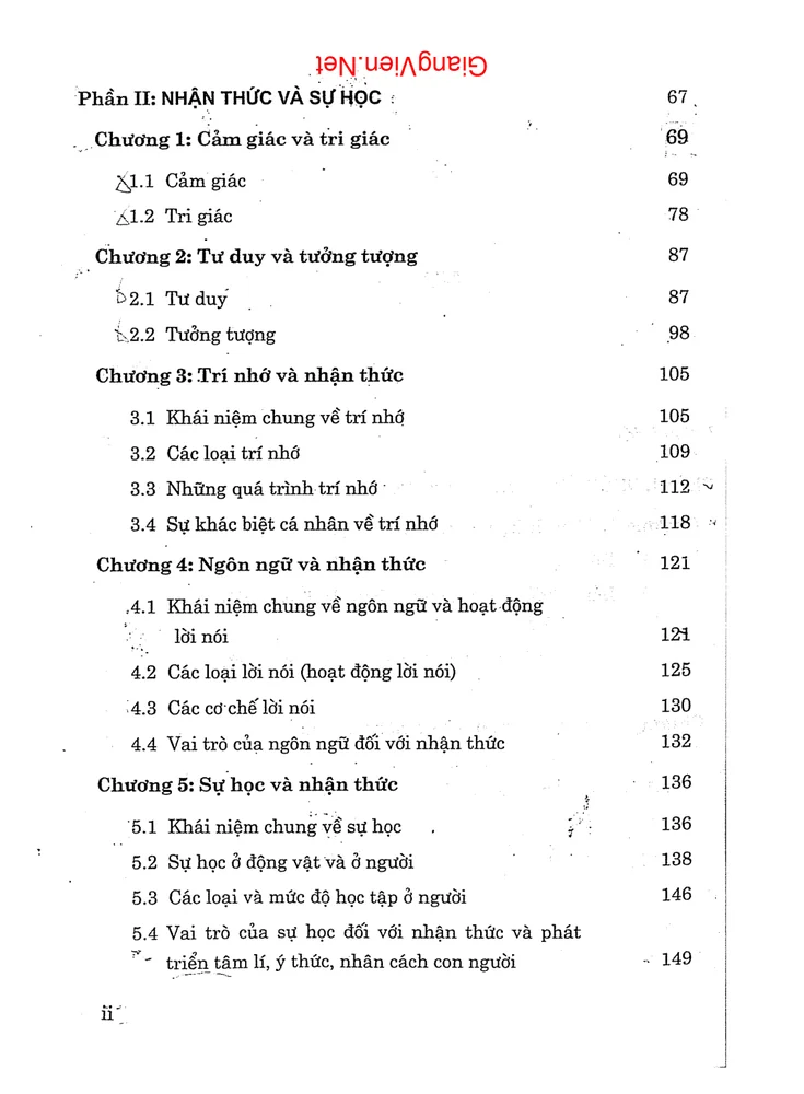 Trang 2 - Ảnh minh họa nội dung sách Giáo trình Tâm lý học đại cương (tác giả Nguyễn Quang Uẩn)
