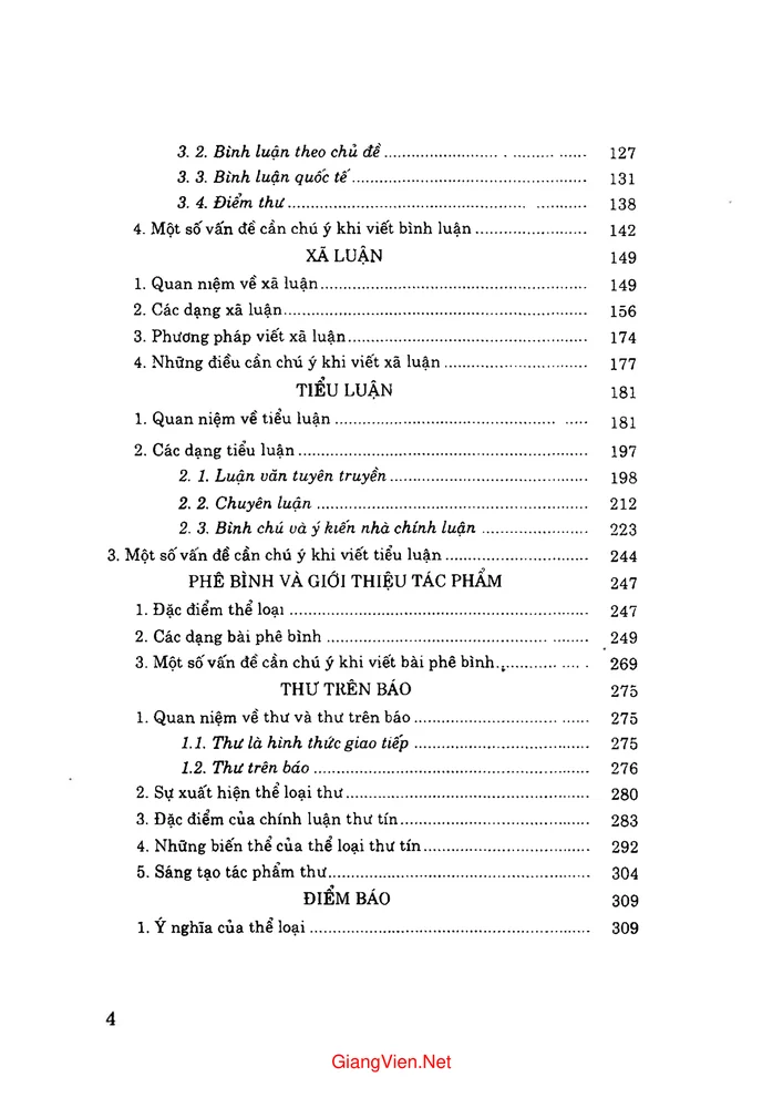 Trang 2 - Ảnh minh họa nội dung sách Các thể loại báo chí chính luận
