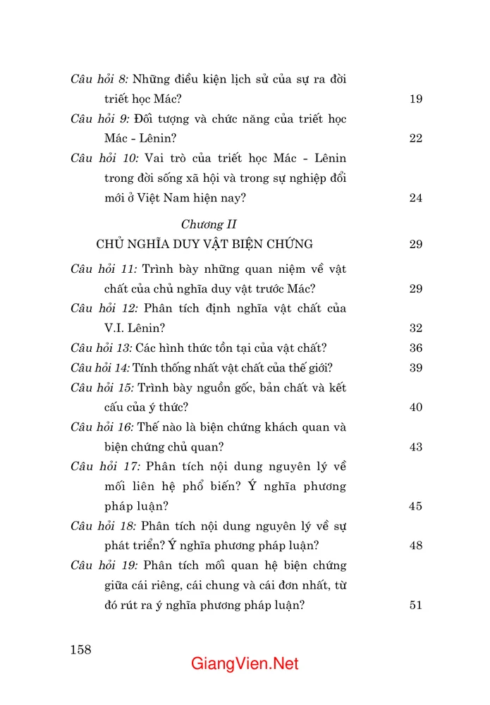 Trang 2 - Ảnh minh họa nội dung sách Hỏi – đáp triết học Mác – Lênin (Dành cho hệ đại học không chuyên ngành lý luận chính trị)