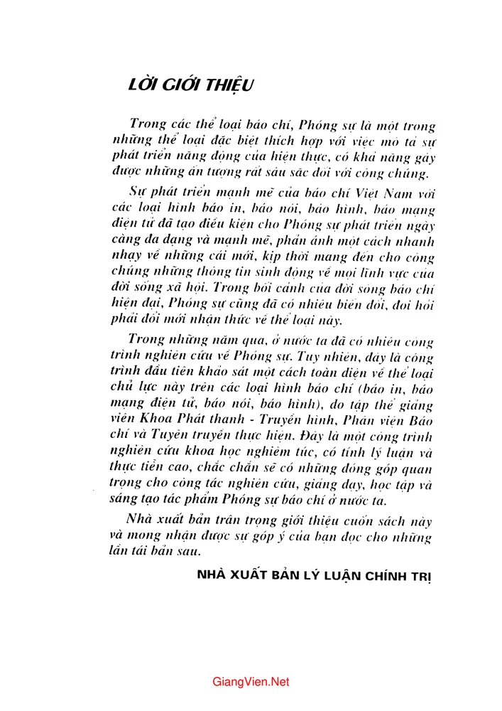 Trang 1 - Ảnh minh họa nội dung sách Phóng sự báo chí