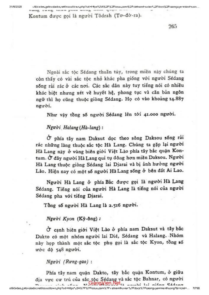 Trang 3 - Ảnh minh họa nội dung sách Cao nguyên miền thượng - Quyển hạ