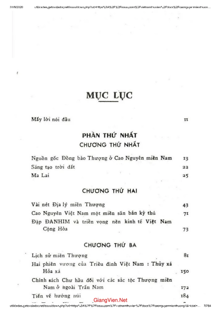 Trang 1 - Ảnh minh họa nội dung sách Cao nguyên miền thượng - Quyển thượng