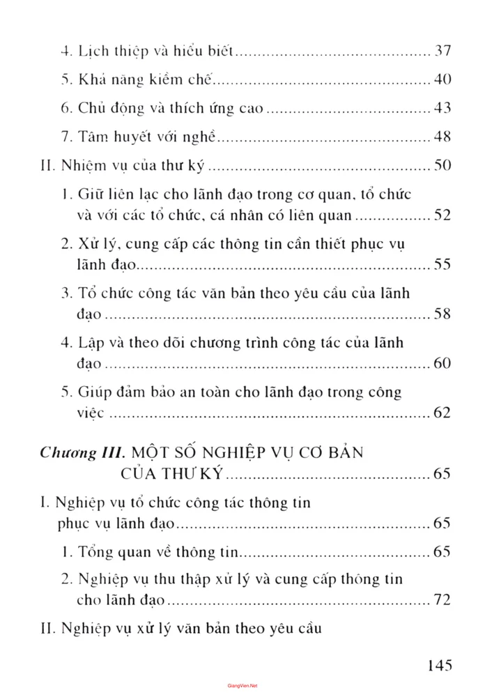 Trang 2 - Ảnh minh họa nội dung sách Giáo trình Nghiệp vụ thư ký