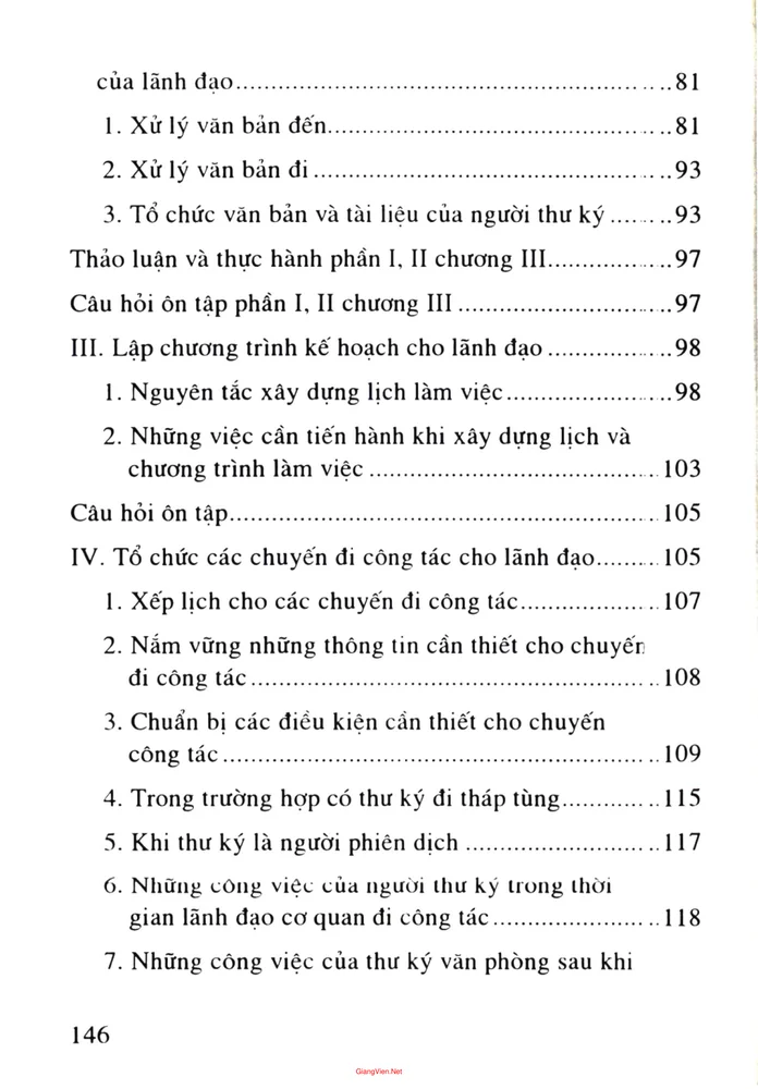 Trang 3 - Ảnh minh họa nội dung sách Giáo trình Nghiệp vụ thư ký