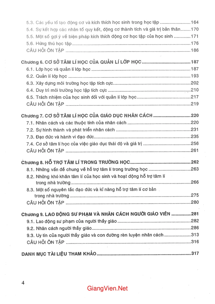 Trang 2 - Ảnh minh họa nội dung sách Giáo trình Tâm lý học giáo dục