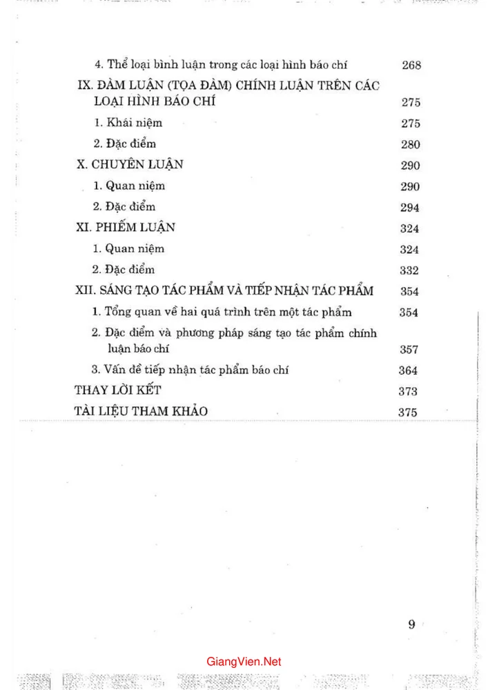 Trang 3 - Ảnh minh họa nội dung sách Tác phẩm chính luận báo chí