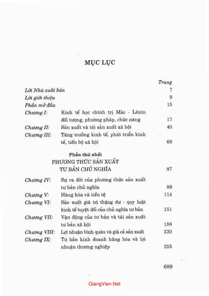 Trang 1 - Ảnh minh họa nội dung sách Giáo trình kinh tế học chính trị Mác - LêNin