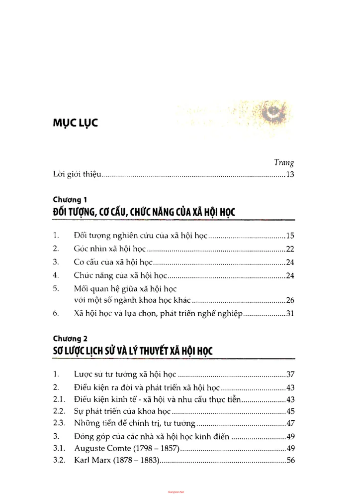 Trang 1 - Ảnh minh họa nội dung sách Giáo trình Xã hội học đại cương (Đại học Quốc gia Hà Nội)