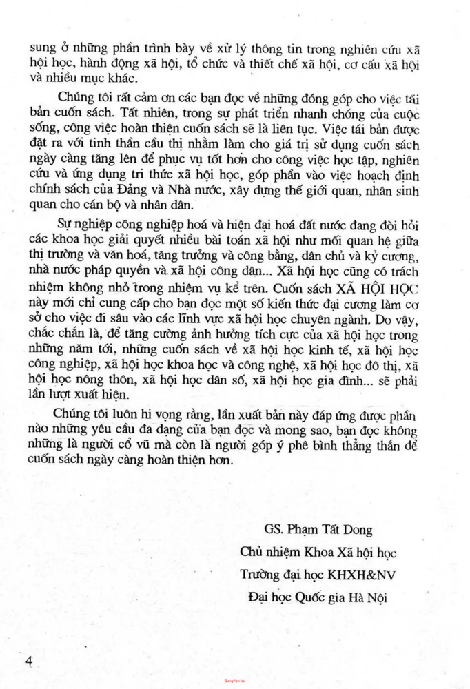 Trang 2 - Ảnh minh họa nội dung sách Xã hội học (Phạm Tất Dong, Lê Ngọc Hùng, NXB ĐHQG Hà Nội, 1997)