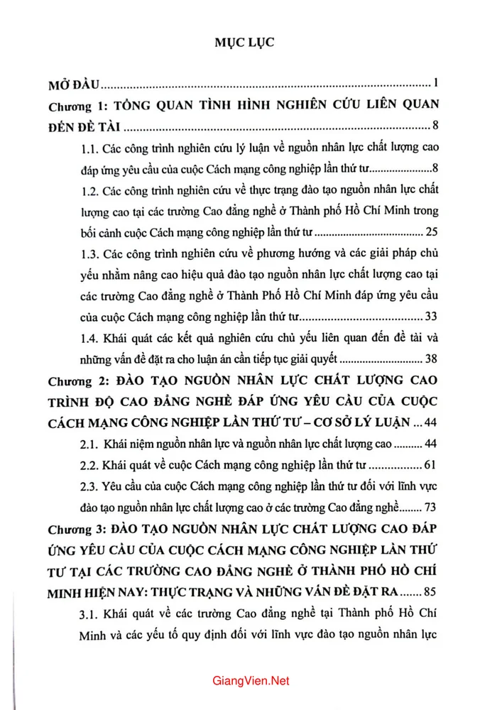 Trang 1 - Ảnh minh họa nội dung sách Đào tạo nguồn nhân lực chất lượng cao tại các trường cao đẳng nghề ở Thành phố Hồ Chí Minh đáp ứng yêu cầu của cuộc cách mạng công