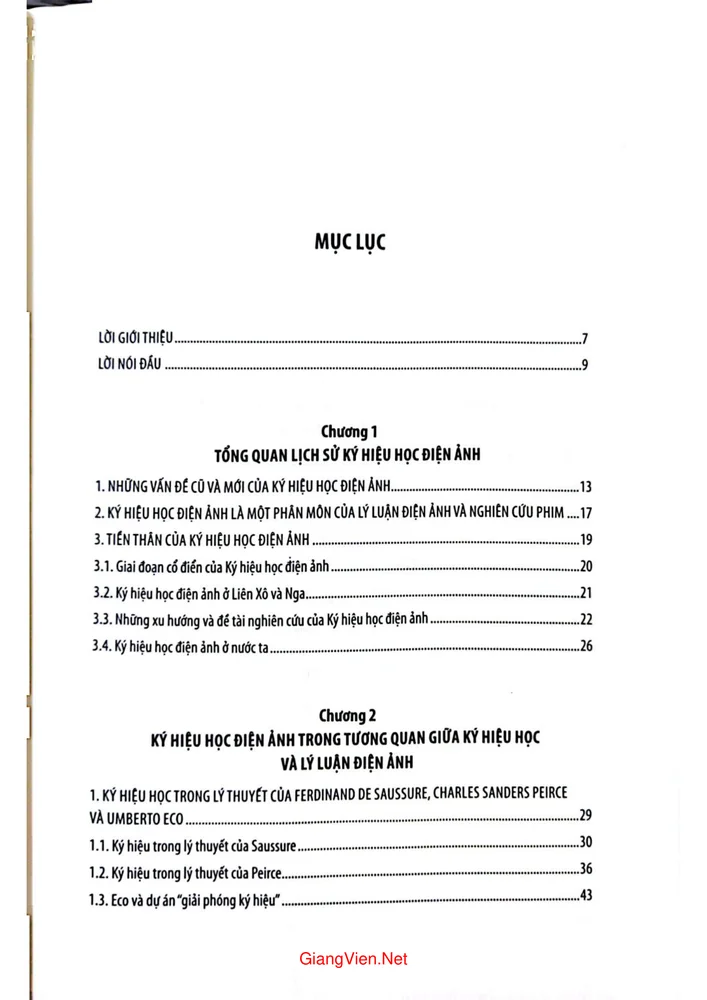 Trang 1 - Ảnh minh họa nội dung sách Tiếp cận ký hiệu học điện ảnh qua lý thuyết của Charlies Sanders Peirce