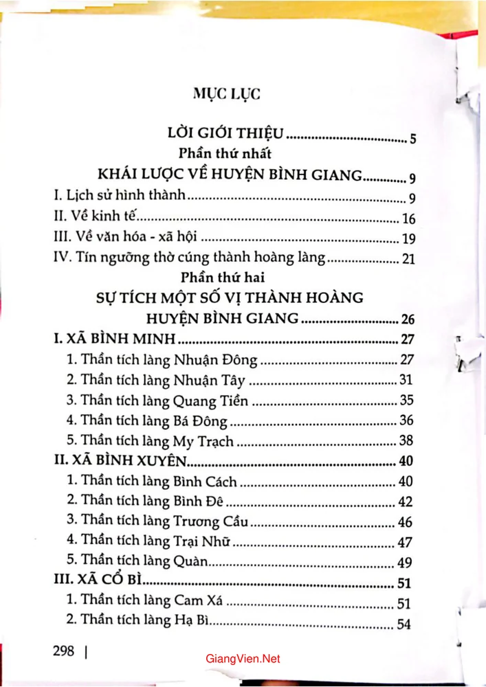 Trang 1 - Ảnh minh họa nội dung sách Sự tích các vị Thành hoàng huyện Bình Giang, tỉnh Hải Dương